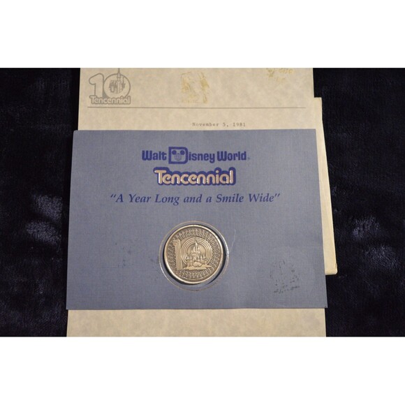 Disney Other - 1981 WDW Tencennial Cast Member Coin Dick Nunis Letter Complete 10th Anniv Set